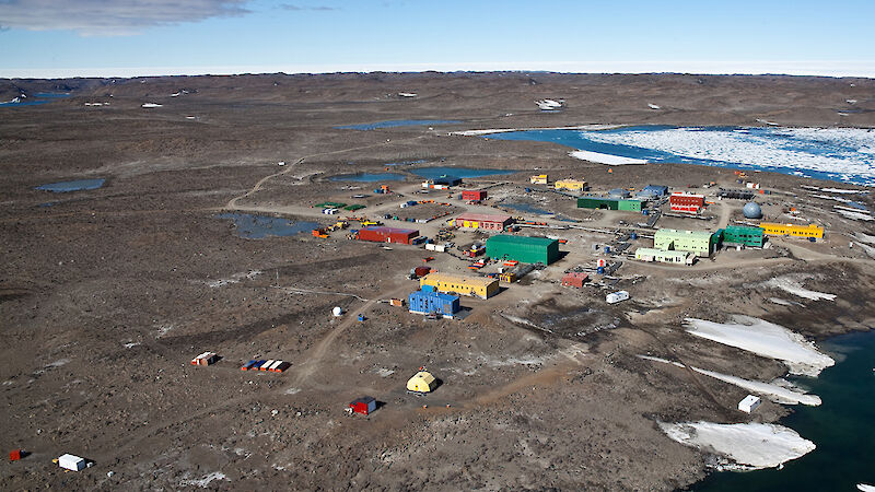 Aerial shot of Davis research station