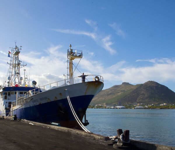 Man standing on a boat