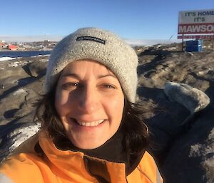 Former Station Leader, Kat Panjari, at Australia’s Mawson research station