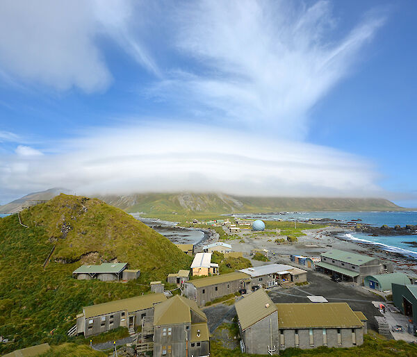 Photo of station with clouds