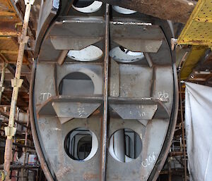 Ice knife at the bow of the ship.