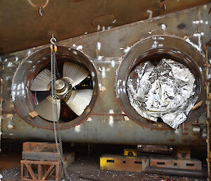 Blades of the thrusters.