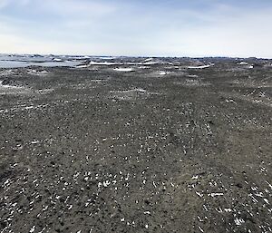 Rocky hills at the site of the new runway.