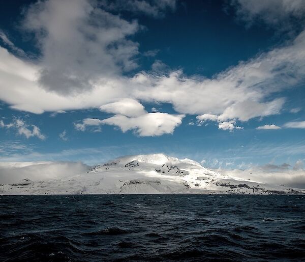 Snow covered island