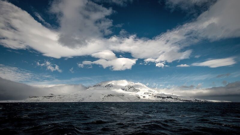 Snow covered island