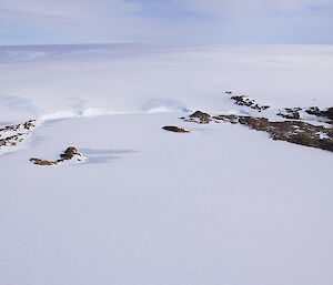 Bay surrounded by ice taken from the air