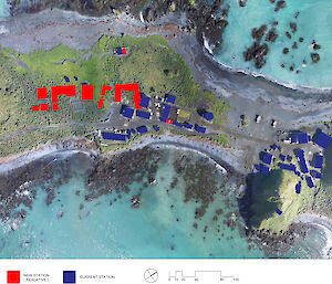 Graphic showing the location of the new station relative to the existing one.