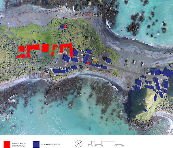 Graphic showing the location of the new station relative to the existing one.