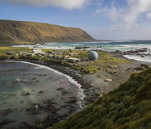 View across Macquarie Island station.