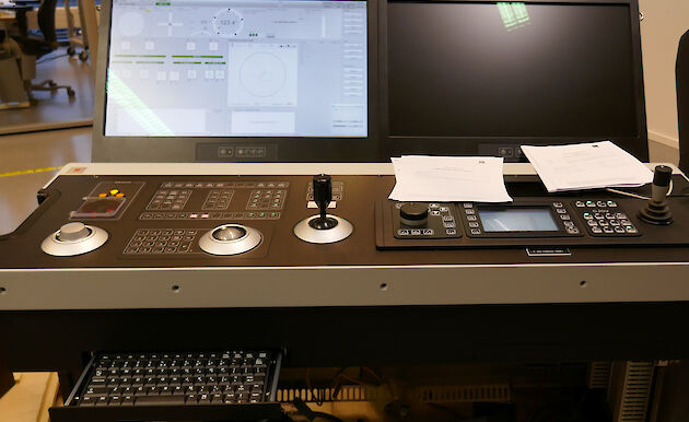 The Dynamic Positioning system console.