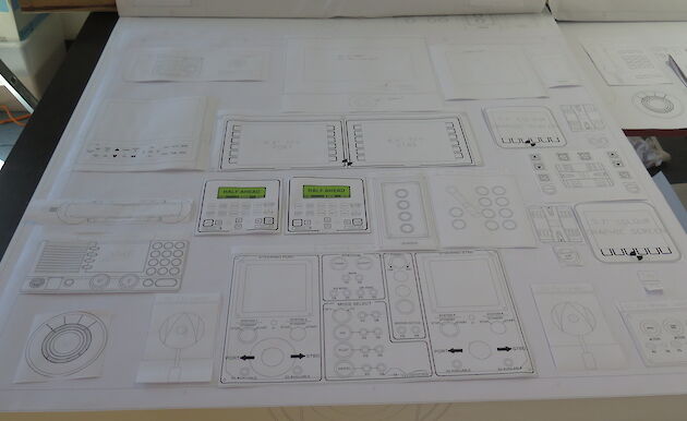 A 1:1 scale mock-up of the central conning console.