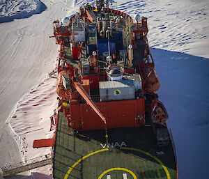 A white radiosonde, visible at the top right of the photo, after launch from the Aurora Australis.