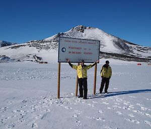 Lewis arriving at McMurdo station