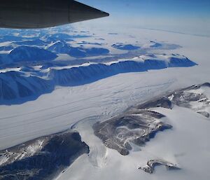 Flying over trans Antarctic mountains