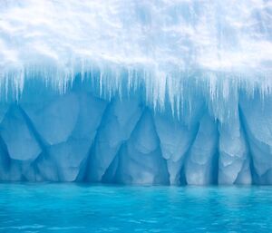 Icicles hanging from an Iceberg