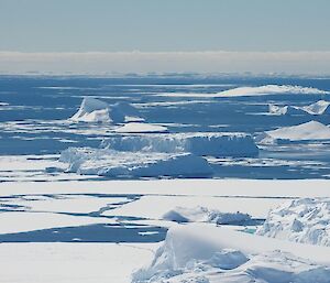 Icebergs viewed from the air