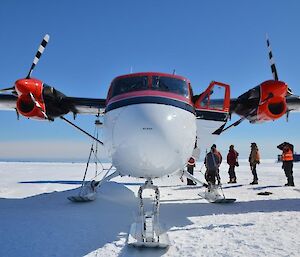 expeditioners boarding an aircraft