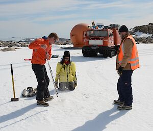 James instructing Craig and Sheri in vehicle recovery