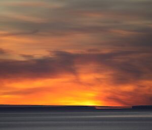 Sunset over the Vanderford Glacier