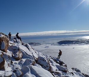 Abseiling down Reeves Hill