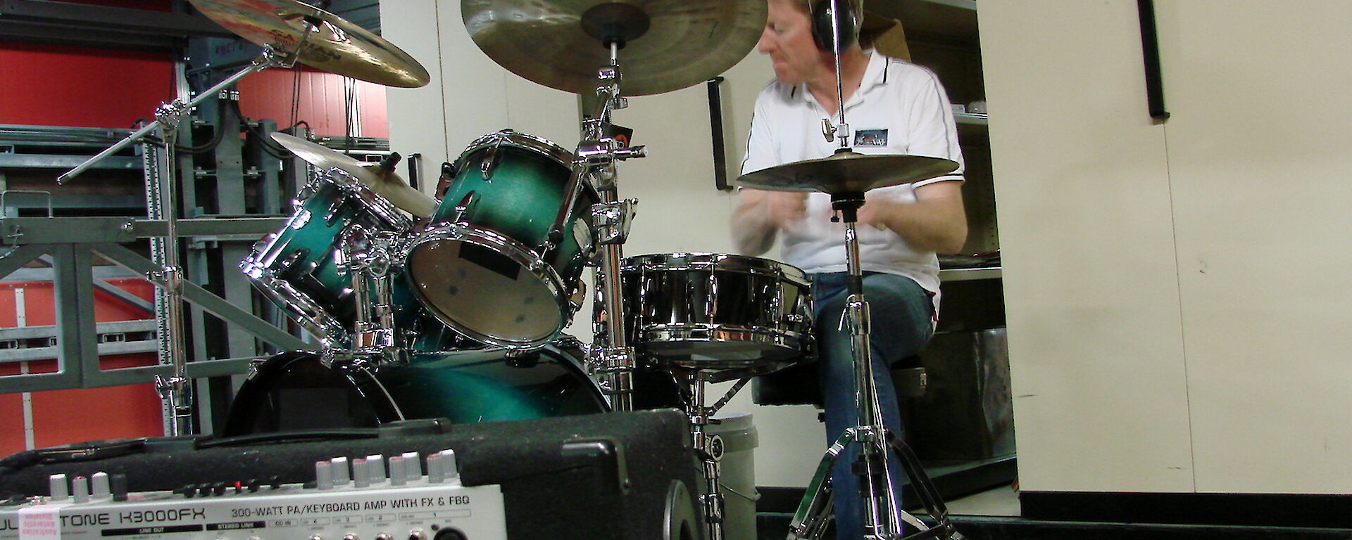 Jamie on the drums