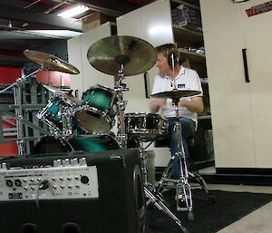 Jamie on the drums