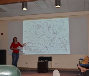 Annalise initiating us into the mysteries of the synoptic chart