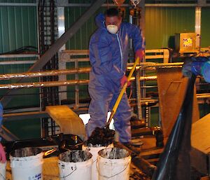 The station leader immersed in the mysteries of the waste treatment facility (poo farm)