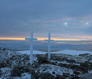 Wilkes graves — the new crosses in the same location.