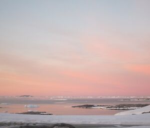 Sunset at Casey — sky tinged with pink