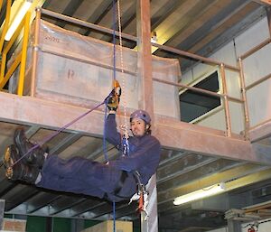 SAR training Casey with ropes