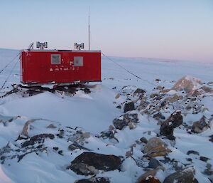 Jack’s Hut in ice landscape