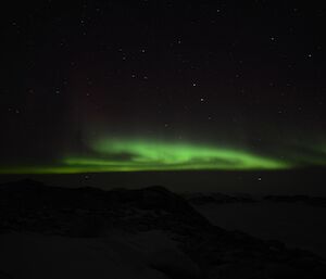 Aurora at Browning Hut in dark sky
