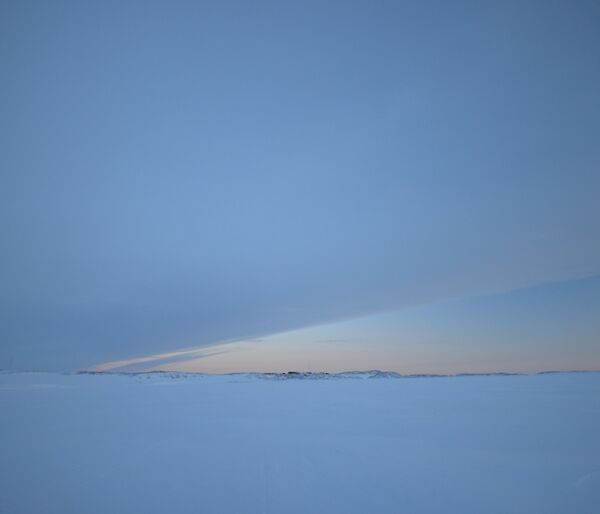 Looking back at Casey Station from the sea ice in Newcomb Bay