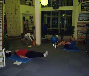 Circuit training in the gym at Casey