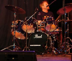 Jamie Lowe plays drums in band Winterman