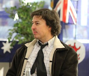 Cam, looking comfortable once he had loosened his tie at midwinter dinner