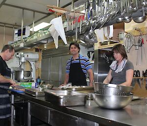 Gav, helped by Dan and Misty, prepare the midwinter feast