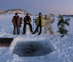 The swimming hole ready to go for the midwinter swim