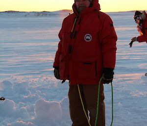 Rob, wielding a lasso, wintering for the fourth time and not needing a swim, was responsible for ensuring we didn’t lose anyone