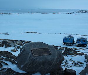 Memorial to the Neptune crash from 1961 wiith Wilkes in the background