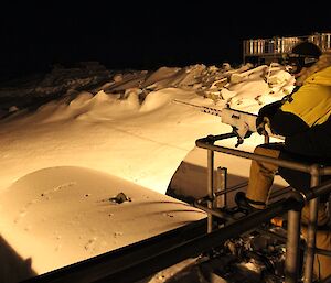 Jamie hamming it up for the camera during a long night of fuel transfer