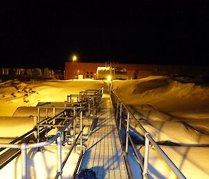 Casey upper fuel farm at night