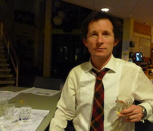 Stuart Gibson having a single malt whisky at Casey