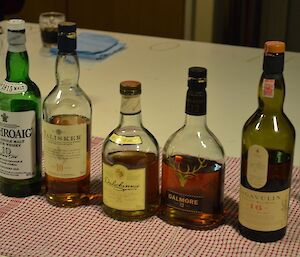 A range of single malt whiskies