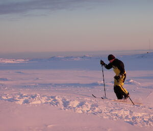 Jamie skiing