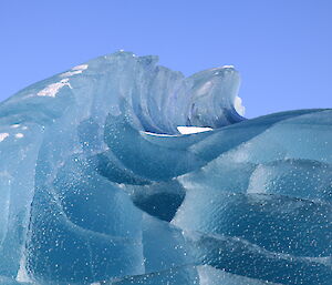 Ice in the form of a frozen wave