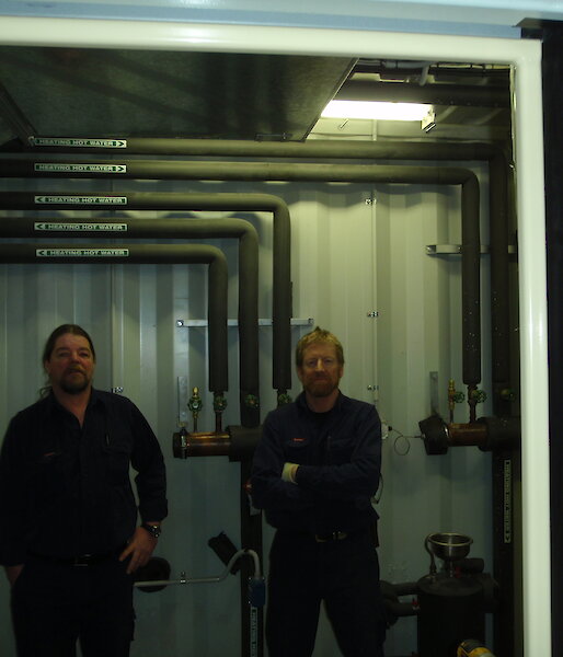 Rob and Jamie, Casey Station winter plumbers for 2012