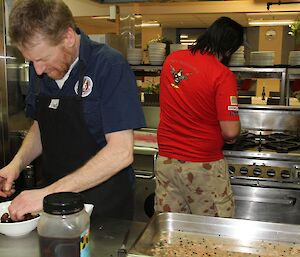 Jamie and Jeb cooking at Casey