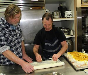 Jon and Gav cooking at Casey